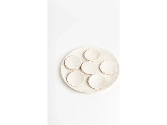 White Ceramic Seder Plate