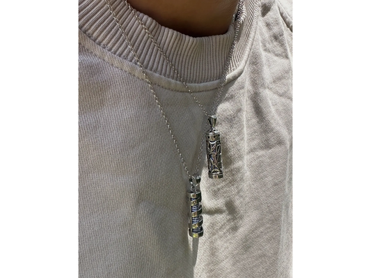 Shema Israel Hebrew blessing mezuzah Necklace for Men