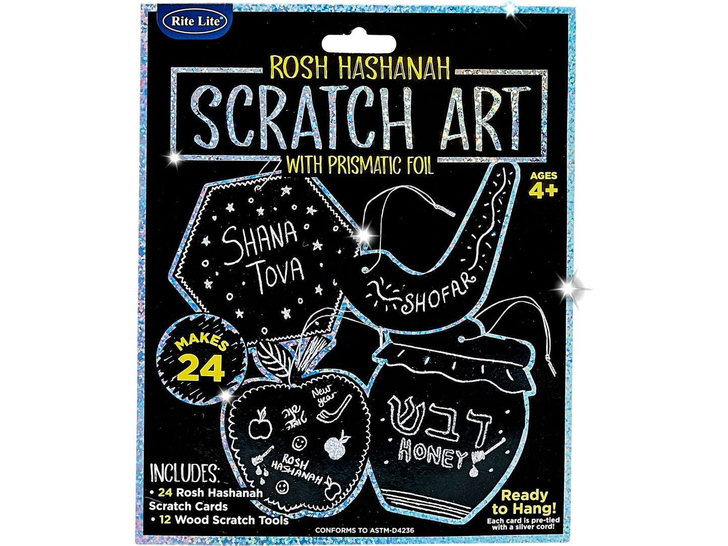 Rosh Hashanah Prismatic Scratch Art