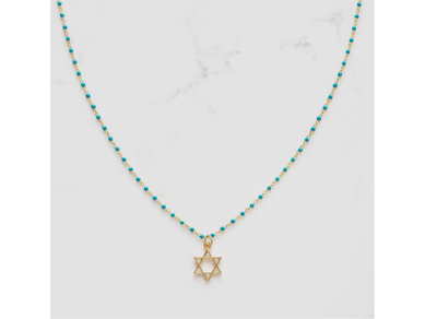 Vermeil and enamel chain with Star of David