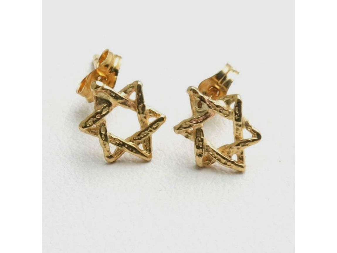 14k Woven Star of David Stud Earrings