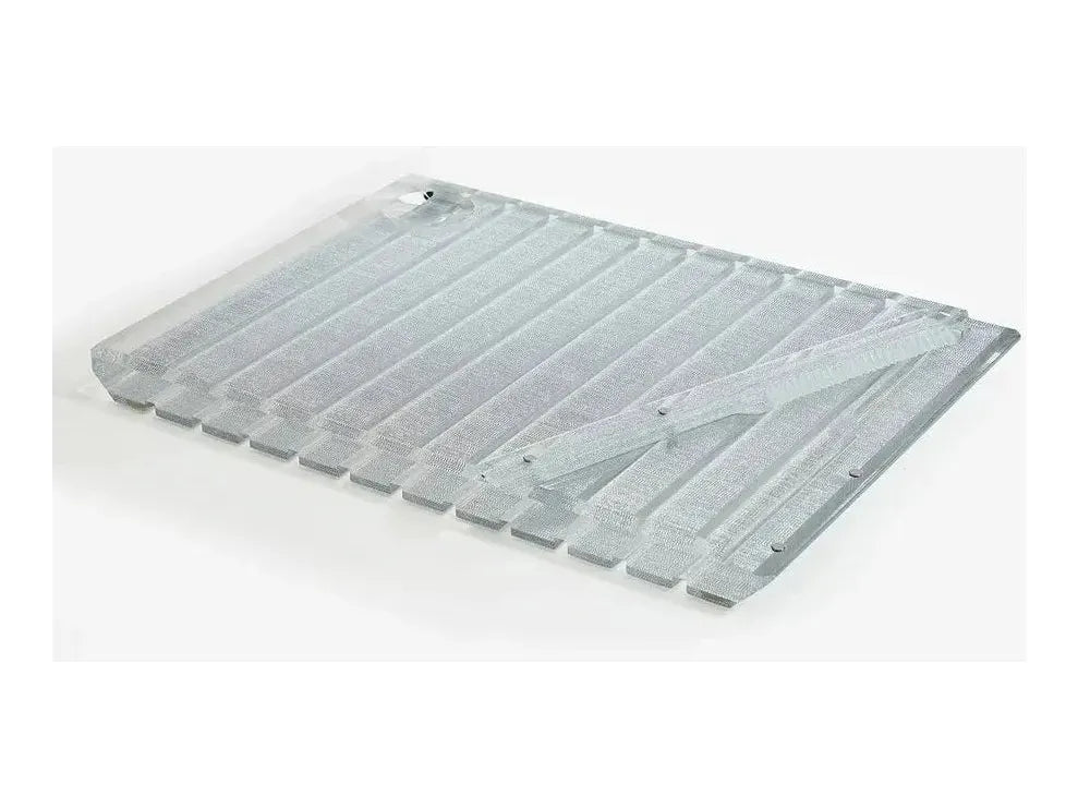 Striped acrylic challah board in silver