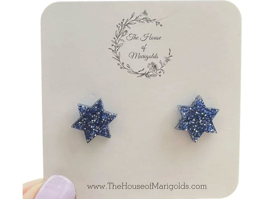 Acrylic Star of David Stud Earrings