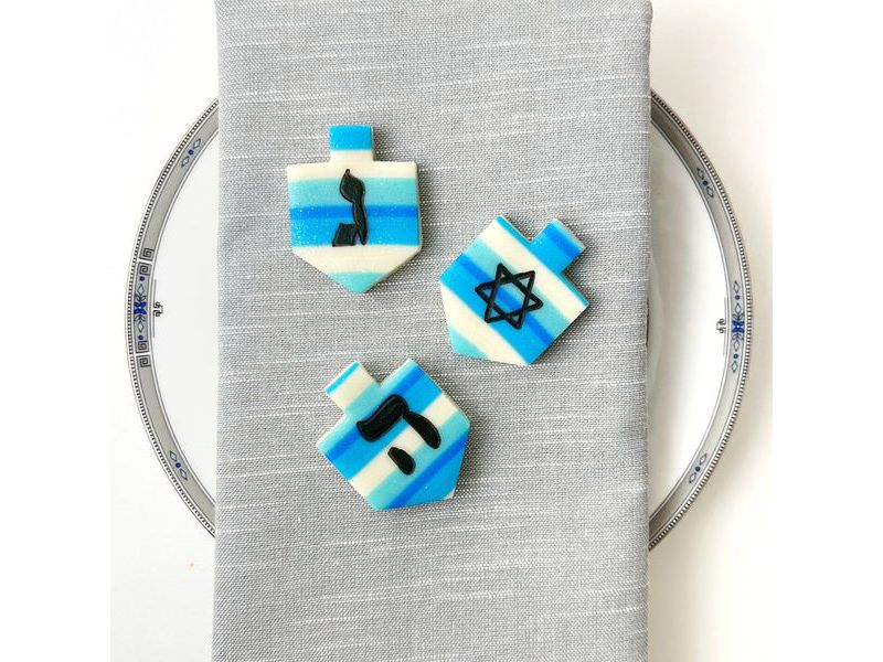 Sparkly Striped Dreidels