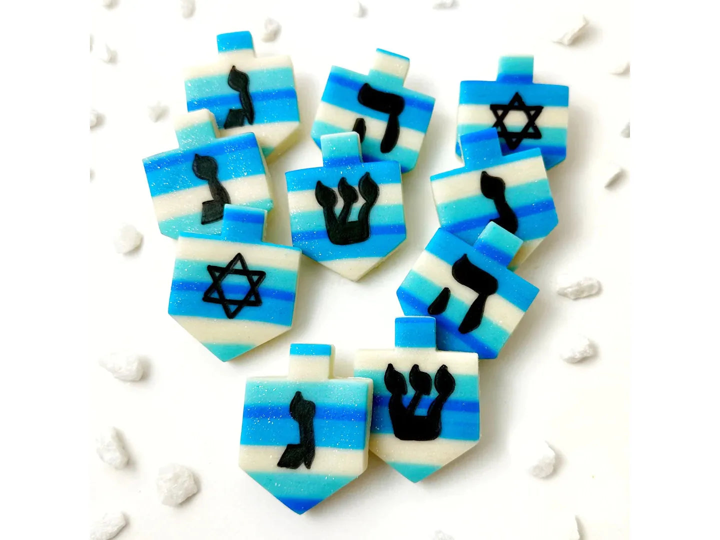 Sparkly Striped Dreidels