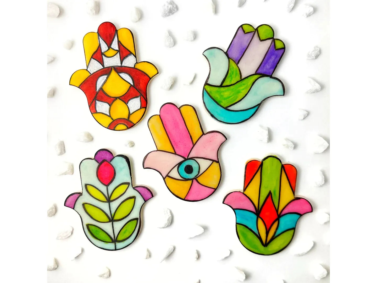 Stained Glass Marzipan Hamsas
