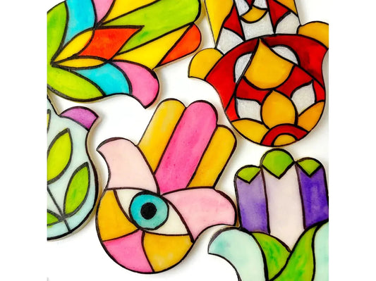 Stained Glass Marzipan Hamsas