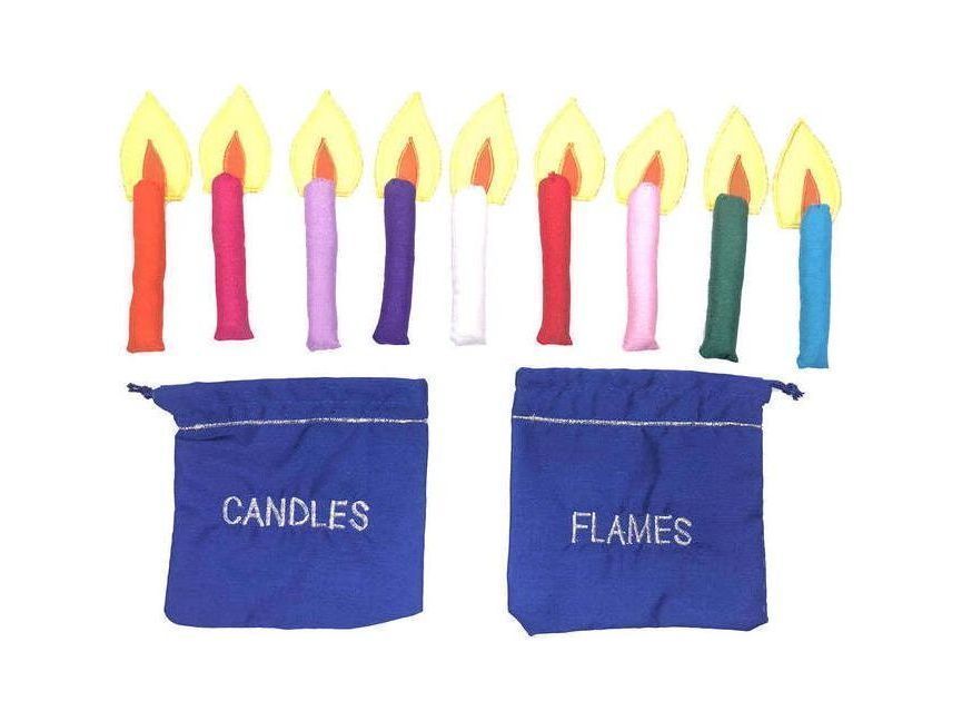 Hanukkah candles and flames