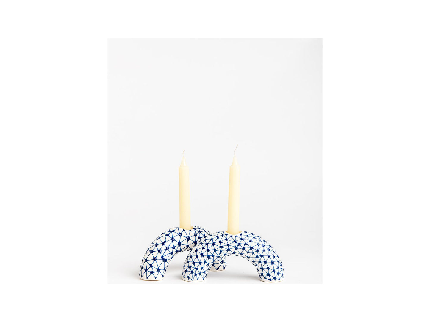 Blue Stars Ceramic Candle Holder - ONE holder