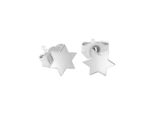 Small Silver Star of David Earrings