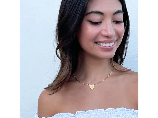 Mijal Diamond Heart Hebrew Initial Necklace