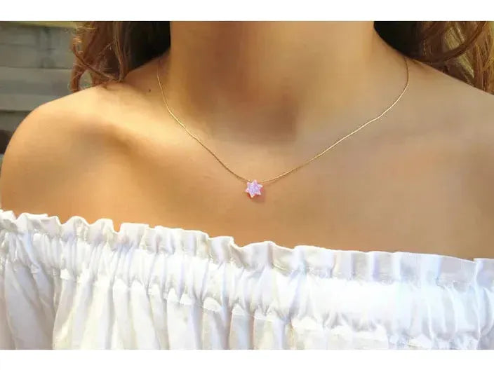 Star of David Opal Necklace