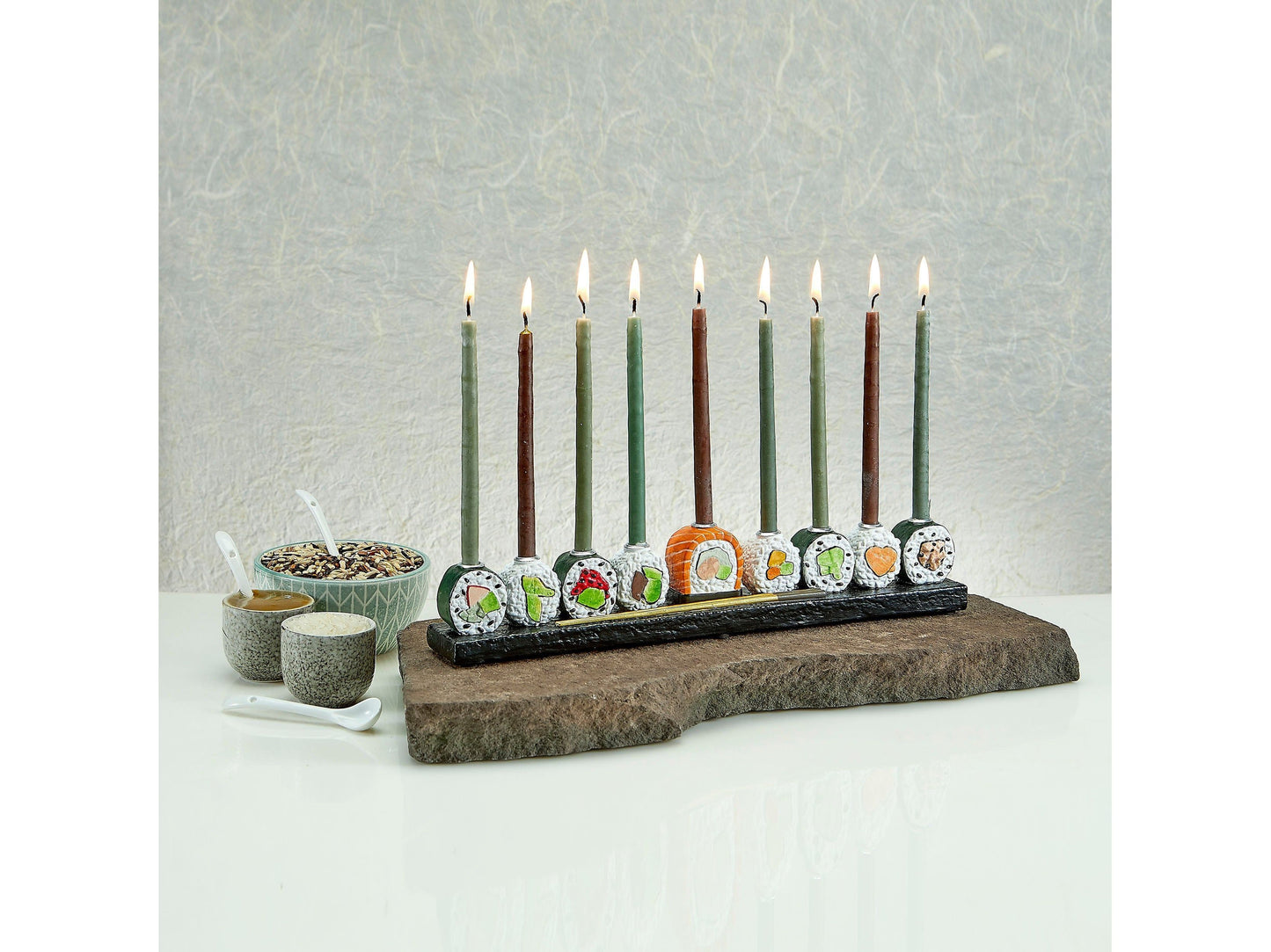 Hand-Painted Resin Sushi Menorah