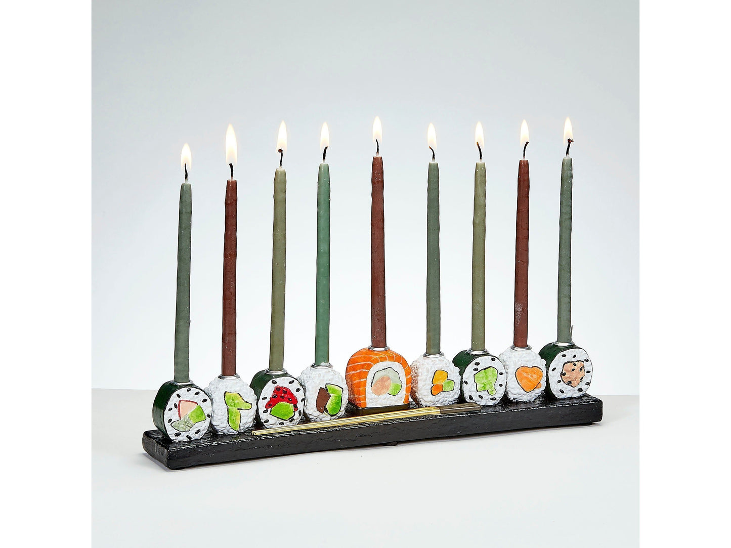 Hand-Painted Resin Sushi Menorah
