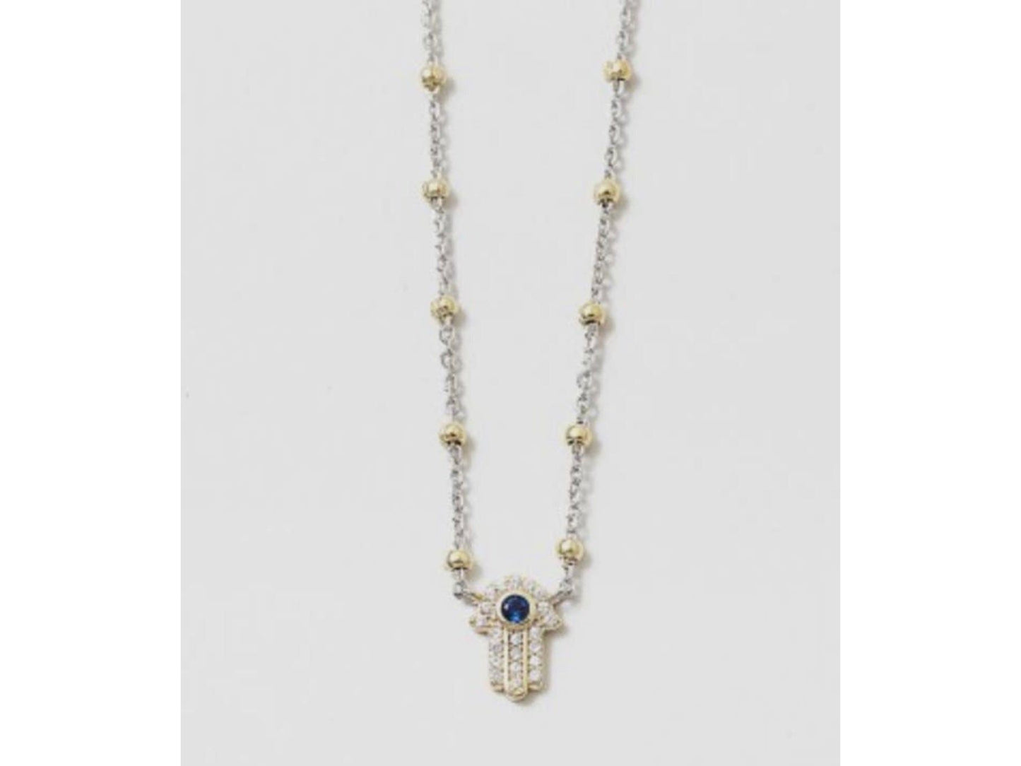 Two tone Hamsa necklace