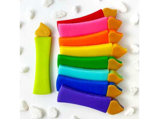 hanukkah rainbow menorah candles