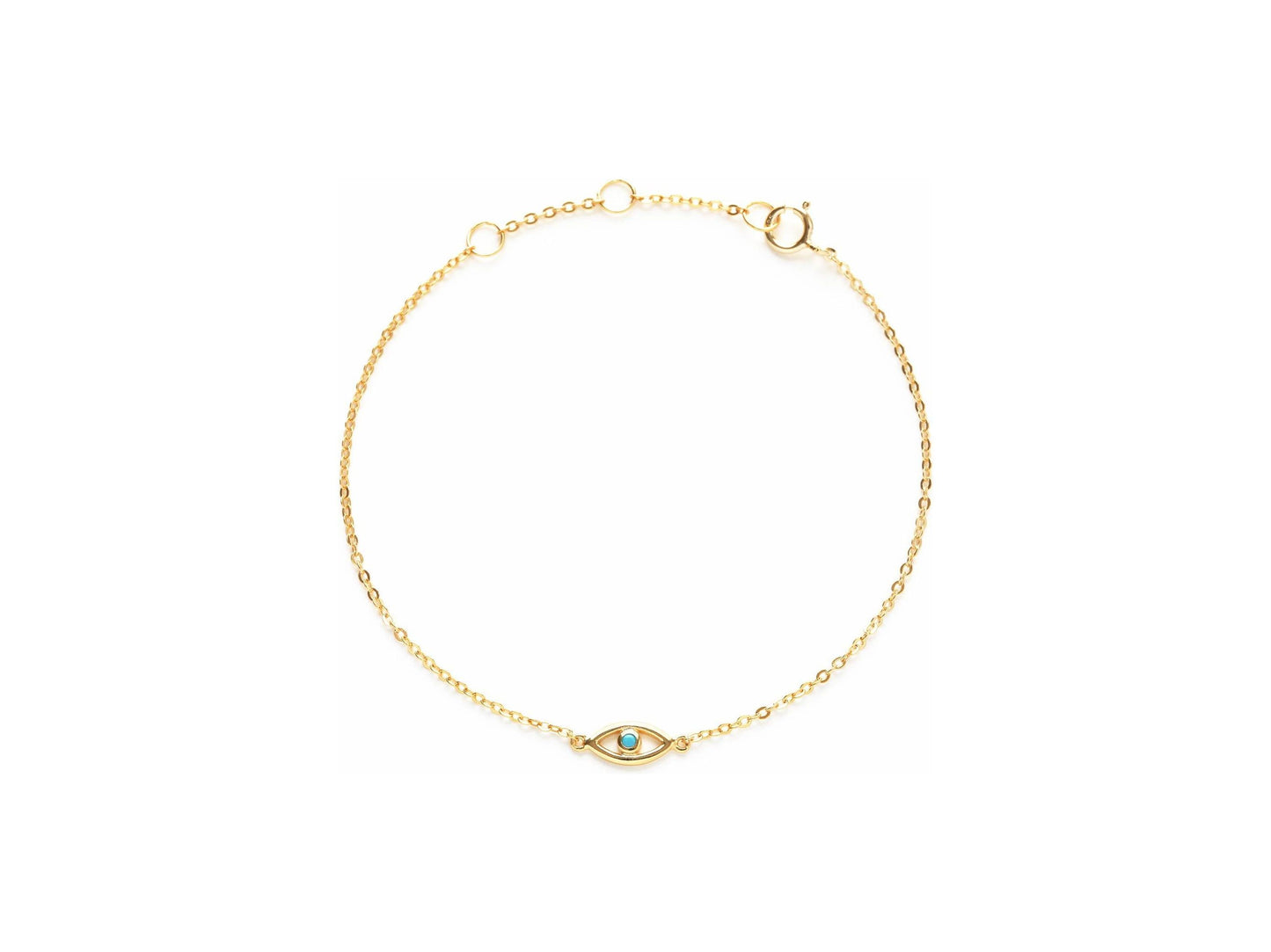 Vermeil Evil Eye Bracelet with Turquoise Stone