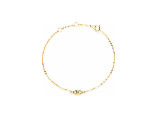 Vermeil Evil Eye Bracelet with Turquoise Stone