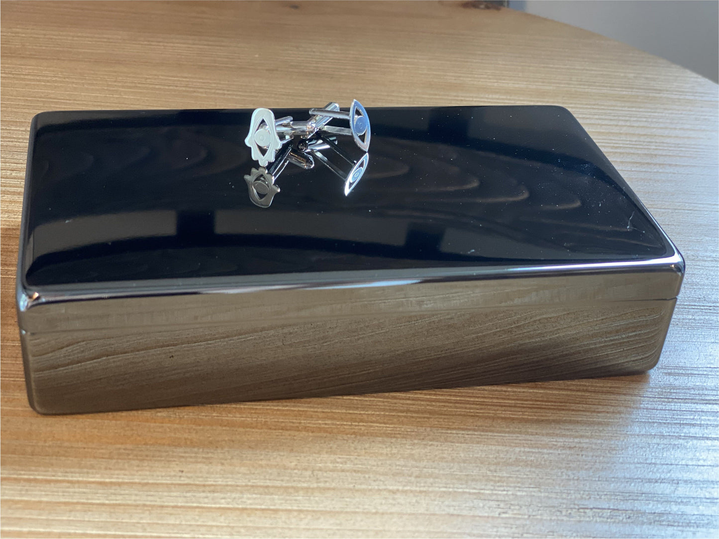 Hamsa and evil eye cuff links