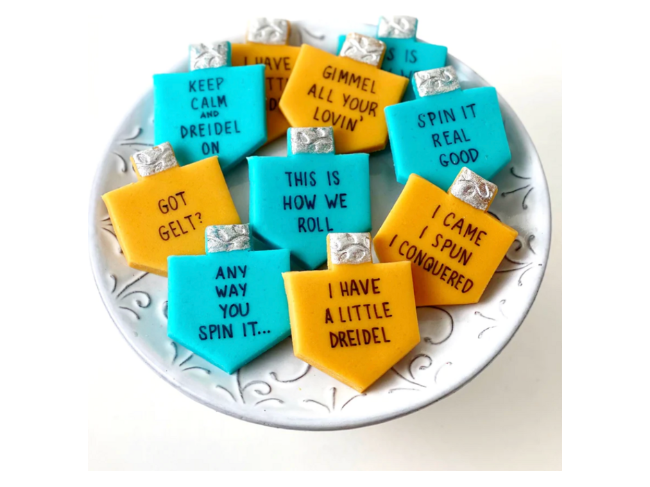 Marzipan Dreidel Conversation Tiles