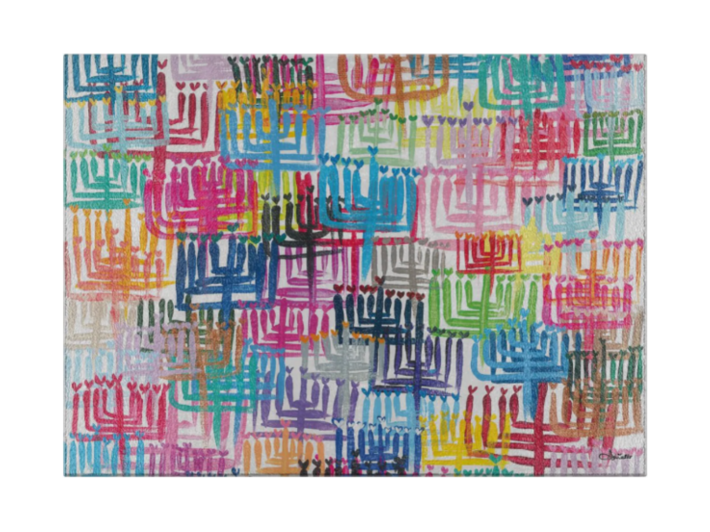 Heart Menorahs Glass (Drip) Tray