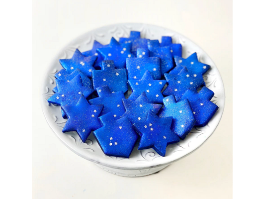 Sparkly Galaxy Hanukkah Marzipan Tiles