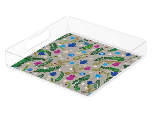 My Secret Garden Acrylic Matzah Tray