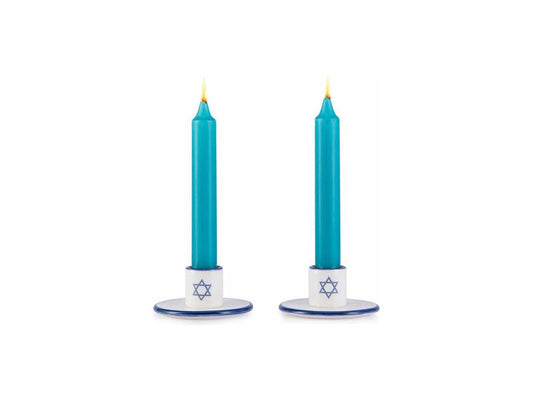 Ceramic Star of David Candlesticks