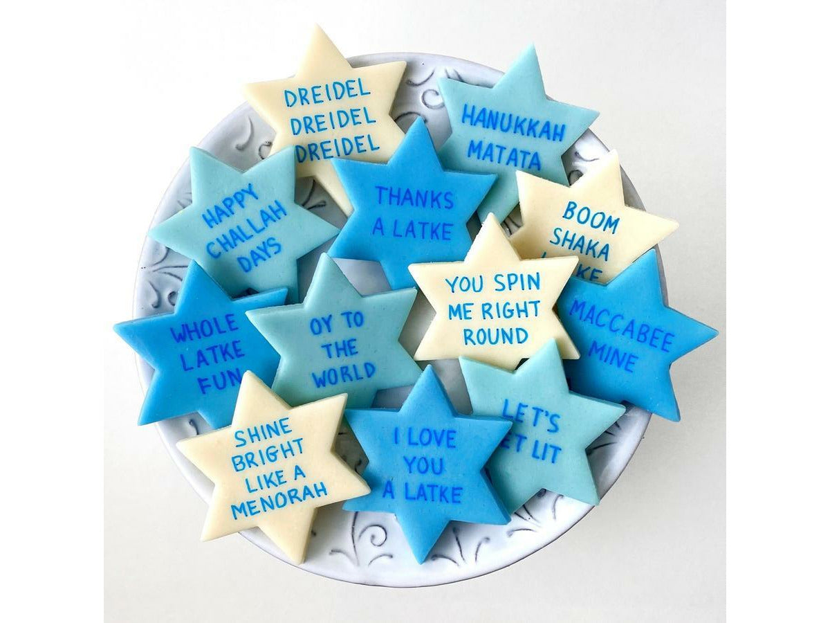 Hanukkah star of David Marzipan conversation tiles