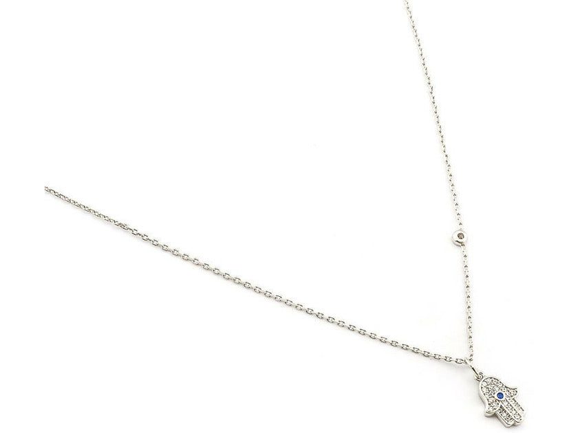 CZ Hamsa Pendant Necklace