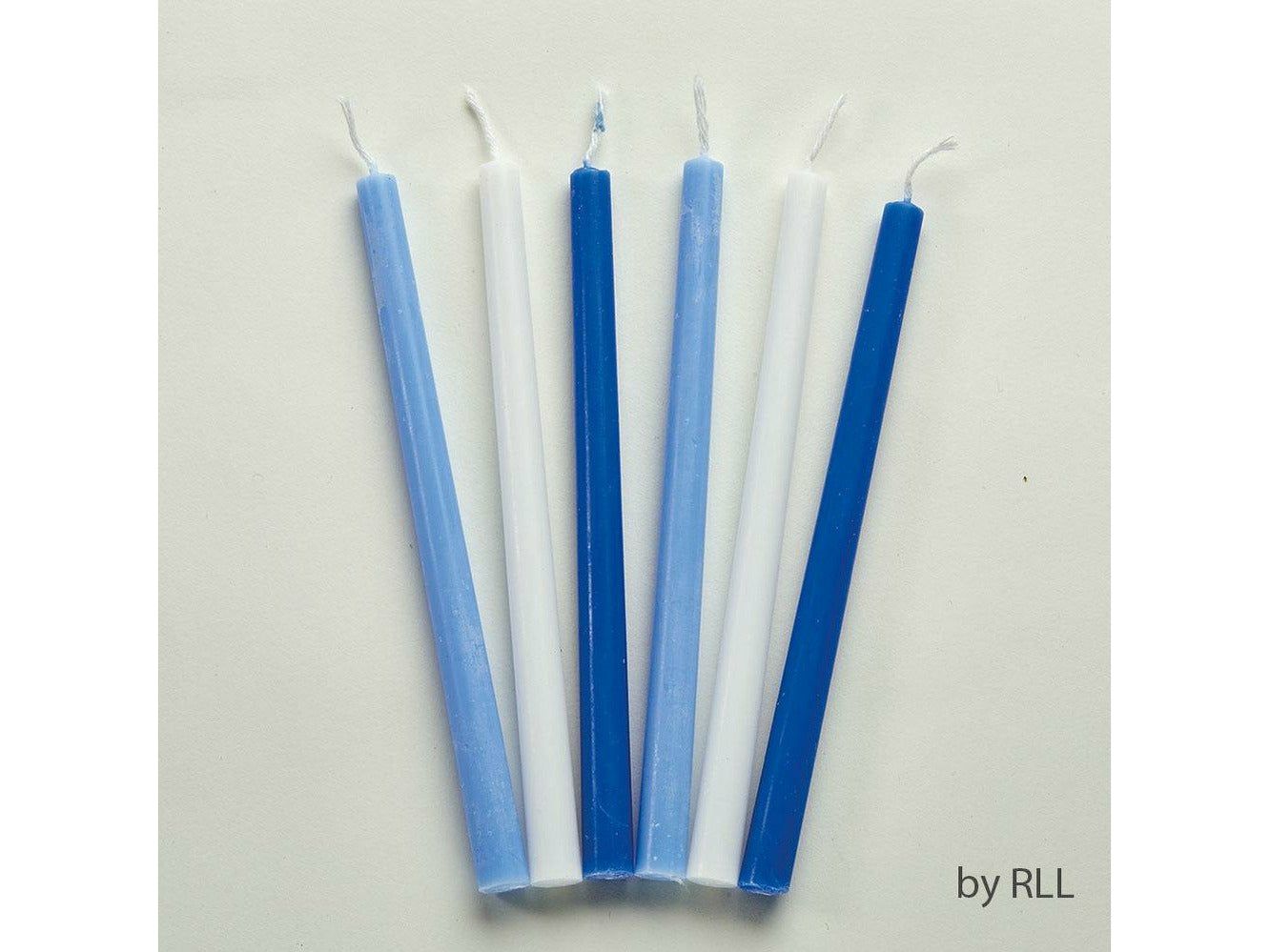 Deluxe Chanukah Candles - Assorted Blue, Light Blue & White