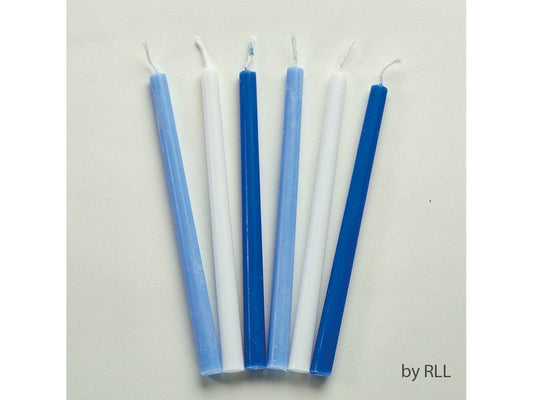 Deluxe Chanukah Candles - Assorted Blue, Light Blue & White