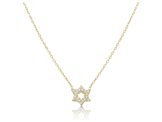 14k Star of David Necklace with Diamonds