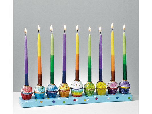 Hand-Painted Resin Cupcakes Menorah