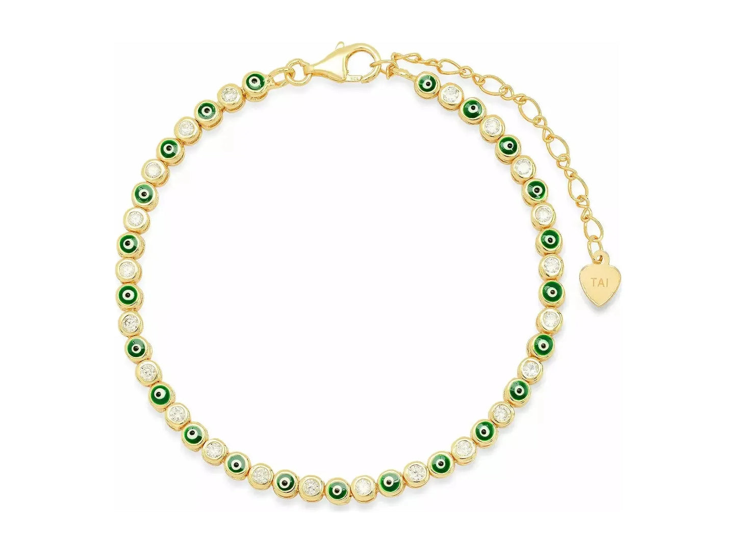 Enamel evil eye bracelet