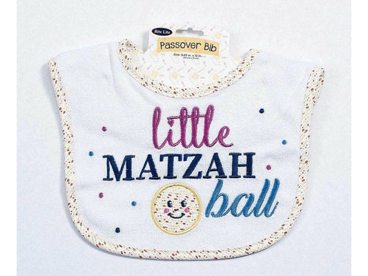 Little Matzah Ball Passover Embroidered Bib