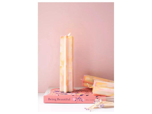 Tie Dye Star of David Pillar Candle