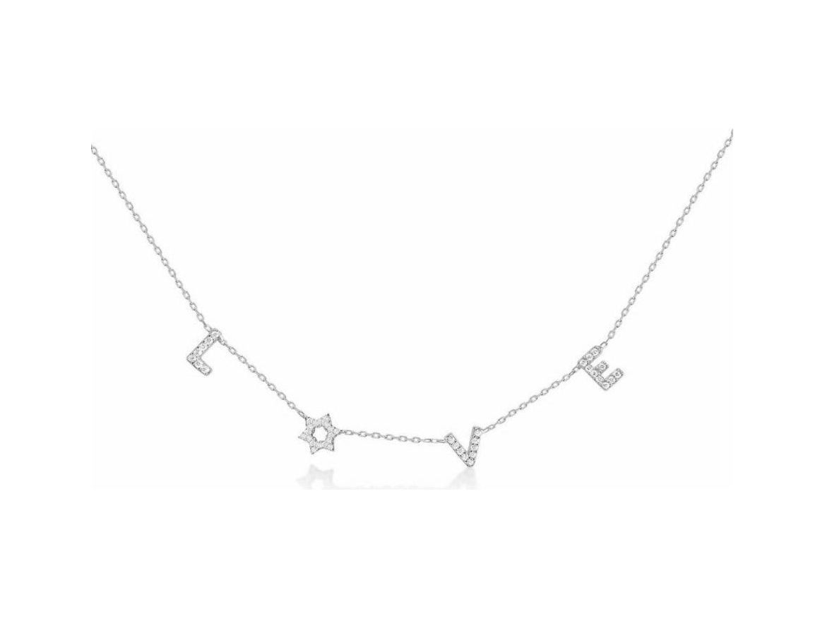 LOVE Star of David Necklace - All CZ