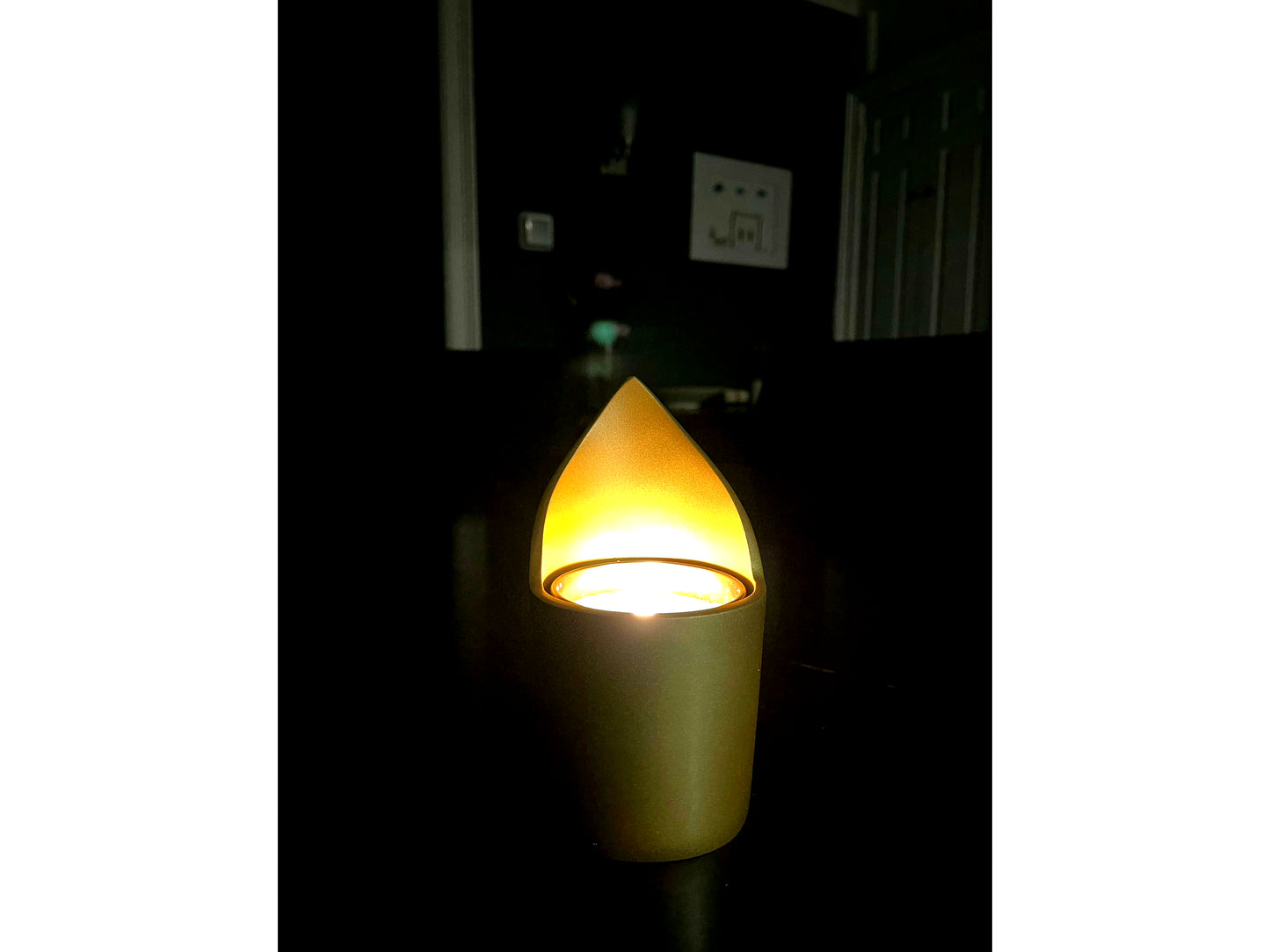 Anodized Aluminum Flame-Shaped Yahrzeit Memorial Candle Holder