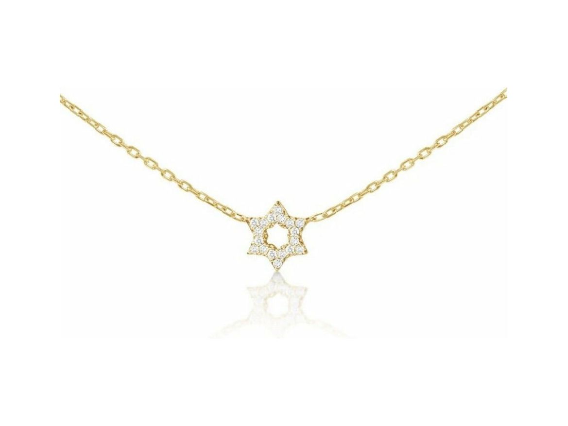 14k Star of David Necklace with Diamonds