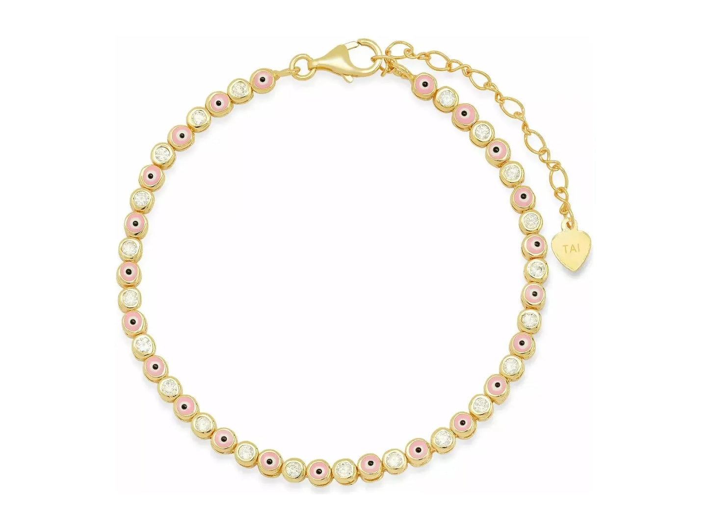 Enamel evil eye bracelet