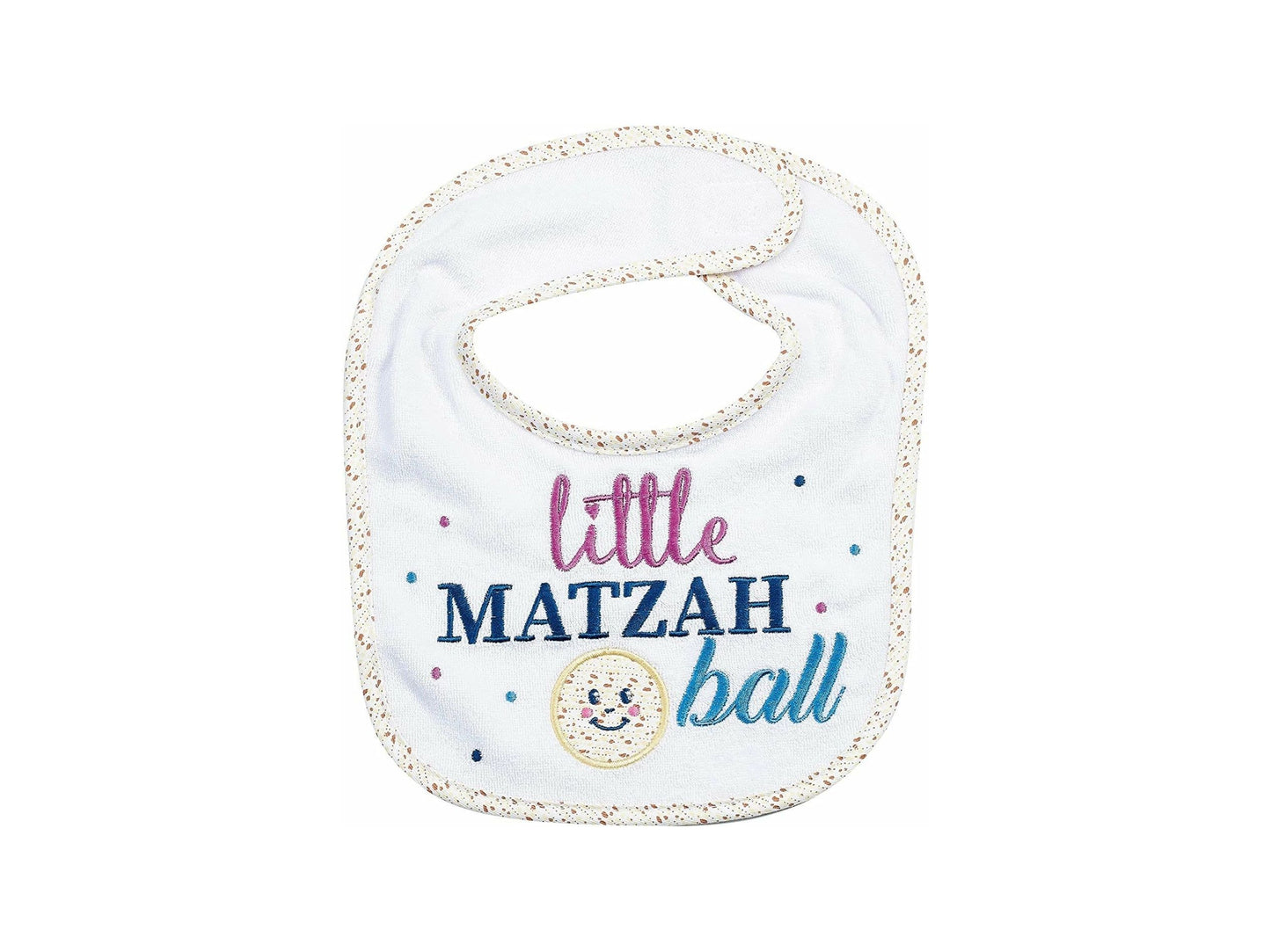 Little Matzah Ball Passover Embroidered Bib
