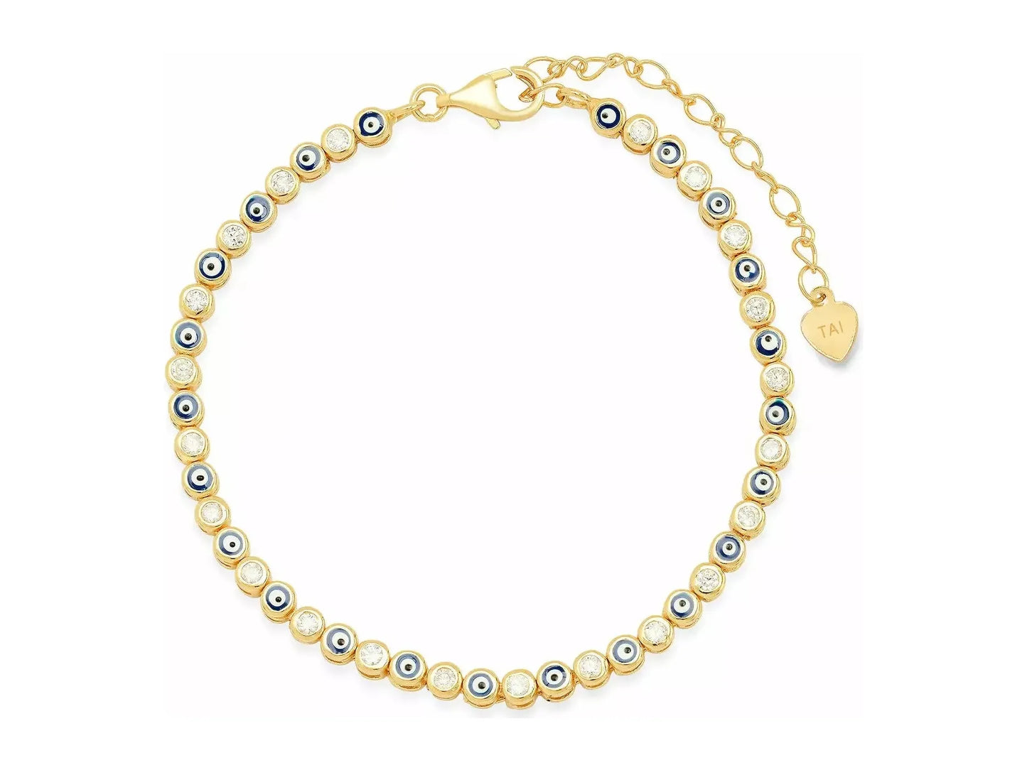 Enamel evil eye bracelet