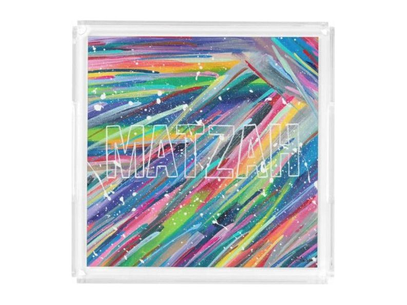 Splatter Paint Acrylic Matzah Tray