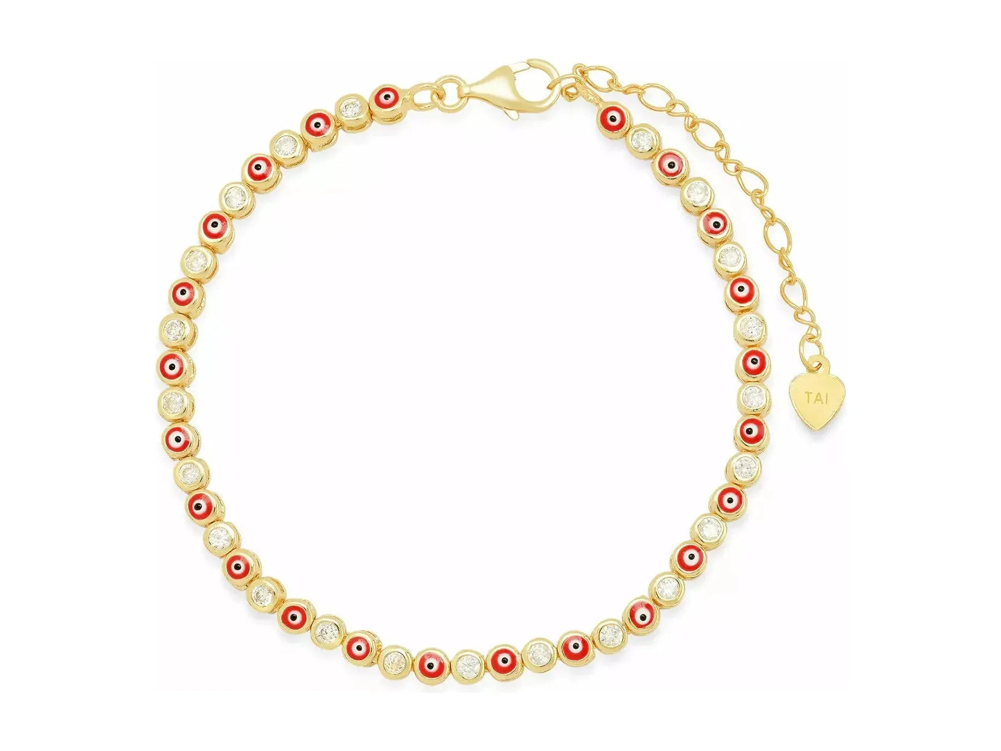 Enamel evil eye bracelet
