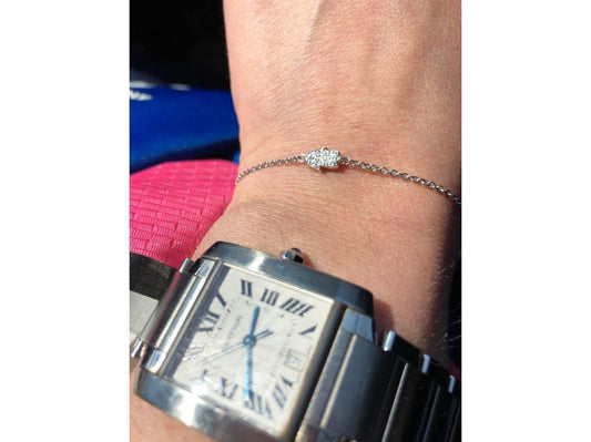Silver Diamond Hamsa Bracelet