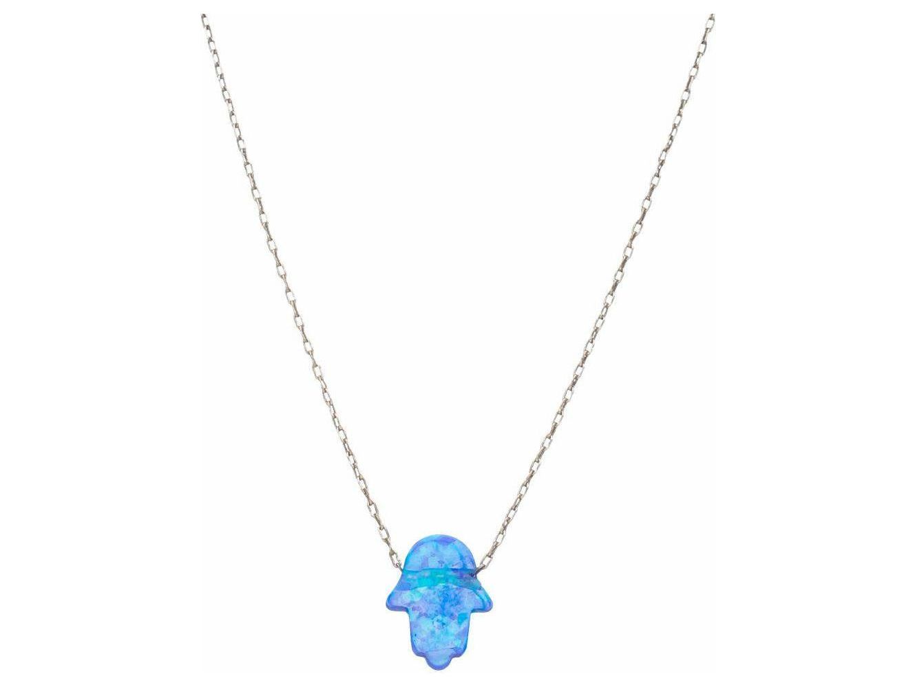 Blue Opal Hamsa Necklace