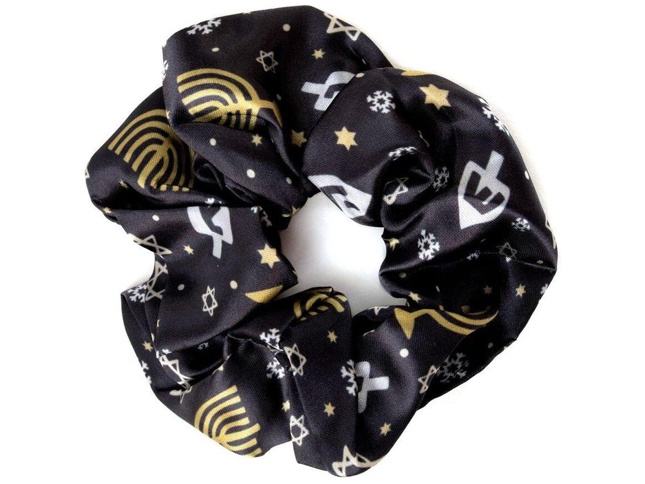 Satin Hanukkah Scrunchie
