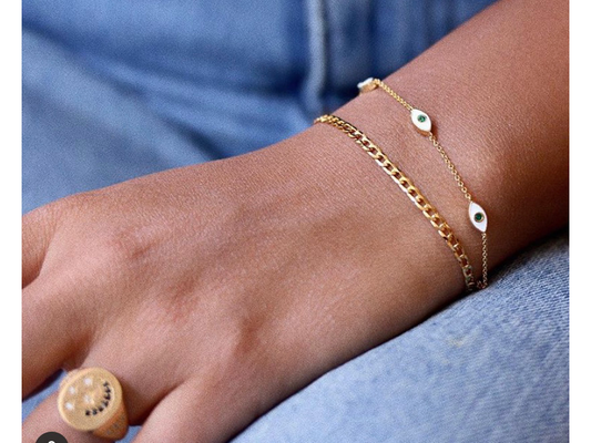 Evil Eye Enamel Chain Bracelet