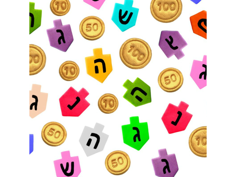 Hanukkah Marzipan Dreidels & Gelt Candy Bites